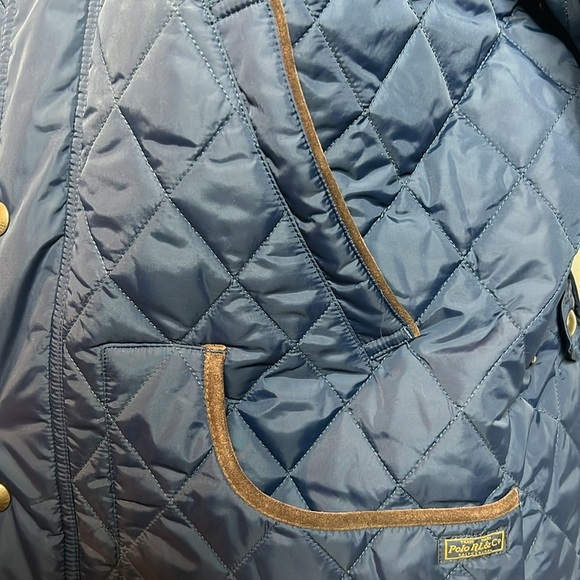 Polo Ralph Lauren Quilted Barn Jacket Navy XL – Corduroy Collar & Trim - Picture 3 of 12